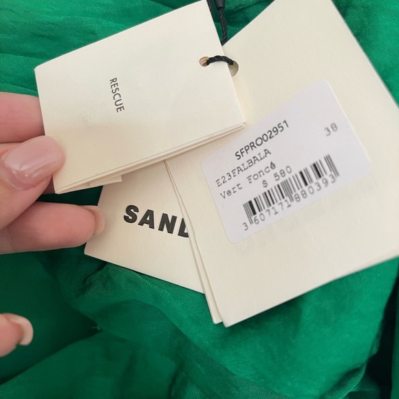 Sandro Falbala Rhinestone Embellished Cutout Midi Dress emerald green 38/ Medium - Picture 7 of 7